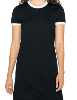 Women`s Poly-Cotton Ringer T-Shirt Dress, American Apparel RSABB3274W // AM3274