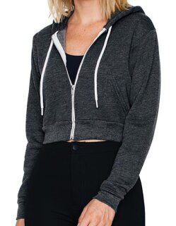 Women`s Flex Fleece Cropped Zip Hooded Sweatshirt, American Apparel F397W // AM397