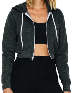 Women`s Flex Fleece Cropped Zip Hooded Sweatshirt, American Apparel F397W // AM397