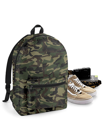 BagBase Packaway Backpack Rucksack Wasserabweisend Camouflage Tasche BG151 