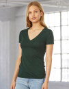 Women`s Triblend Deep V-Neck T-Shirt, Bella 8435 // BL8435