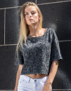 Ladies&acute; Acid Washed Cropped Tee, Build Your Brand...
