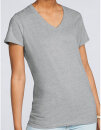 Ladies´ Premium Cotton® V-Neck T-Shirt, Gildan...