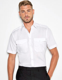 Men&acute;s Tailored Fit Pilot Shirt Short Sleeve, Kustom Kit KK133 // K133