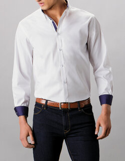 Tailored Fit Contrast Premium Oxford Shirt Button Down, Kustom Kit KK190 // K190