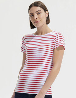Women&acute;s Round Neck Striped T-Shirt Miles, SOL&acute;S 01399 // L01399