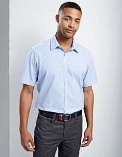 Men&acute;s Microcheck (Gingham) Short Sleeve Cotton Shirt, Premier Workwear PR221 // PW221