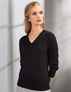 Ladies` V-Neck Knitted Sweater, Premier Workwear PR696 // PW696