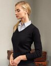 Ladies` V-Neck Knitted Sweater, Premier Workwear PR696 //...
