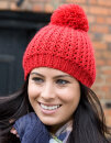 Knitted Flute Pom Pom Hat, Result Winter Essentials R162X...