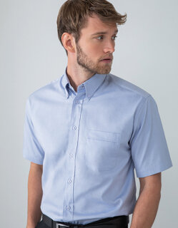 Men`s Short Sleeved Pinpoint Oxford Shirt, Henbury H555 // W555