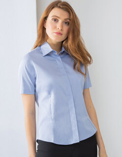 Ladies` Short Sleeved Pinpoint Oxford Shirt, Henbury H556 // W556