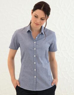 Ladies` Gingham Cofrex/Pufy Wicking Short Sleeve Shirt, Henbury H586 // W586