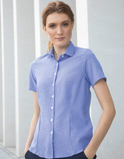 Ladies` Gingham Cofrex/Pufy Wicking Short Sleeve Shirt, Henbury H586 // W586