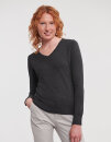 Ladies&acute; V-Neck Knitted Pullover, Russell Collection...
