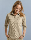 Ladies´ Roll 3/4 Sleeve Fitted Twill Shirt, Russell...