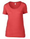 Women`s Featherweight Scoop Tee, Anvil 391 // A391 Coral | XS