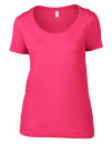 Women`s Featherweight Scoop Tee, Anvil 391 // A391 Hot Pink | XS