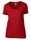 Women`s Featherweight Scoop Tee, Anvil 391 // A391 Red | XS