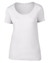 Women`s Featherweight Scoop Tee, Anvil 391 // A391 White | XS