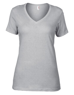 Women`s Featherweight V-Neck Tee, Anvil 392 // A392