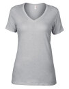 Women`s Featherweight V-Neck Tee, Anvil 392 // A392 Silver (Solid) | XS