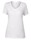 Women`s Featherweight V-Neck Tee, Anvil 392 // A392 White | XS