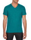 Tri-Blend V-Neck Tee, Anvil 6752 // A6752 Heather Galapagos Blue | XS