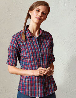 Women&acute;s Sidehill Check Long Sleeve Cotton Shirt, Premier Workwear PR356 // PW356