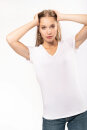 Kurzarm-Damen-T-Shirt Mit V-Ausschnitt, Kariban K3015 //...