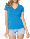 Ladies Short-Sleeved V-Neck T-Shirt, Kariban K390 // KB390