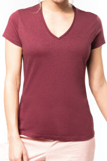Damen-T-Shirt Mit V-Ausschnitt Aus Bio-Baumwolle, Kariban K396 // KB396