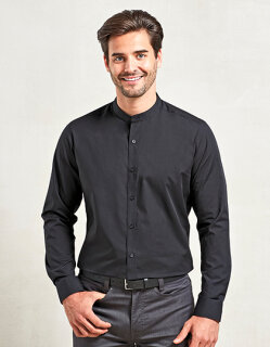 Men&acute;s Banded Collar Grandad Long Sleeve Shirt, Premier Workwear PR258 // PW258