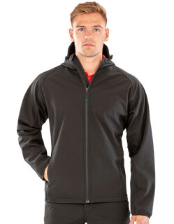 Men&acute;s Recycled 3-Layer Printable Hooded Softshell Jacket, Result Genuine Recycled R911M // RT911