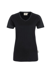 Damen V-Shirt Contrast MIKRALINAR&reg;, Hakro 190 // HA190