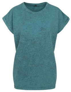 Ladies&acute; Acid Washed Extended Shoulder Tee, Build Your Brand BY053 // BY053