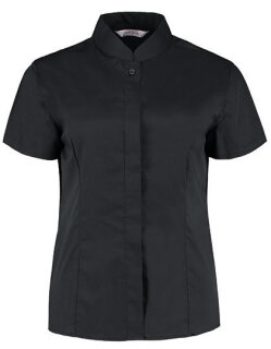 Women&acute;s Tailored Fit Shirt Mandarin Collar Short Sleeve, Bargear KK736 // K736