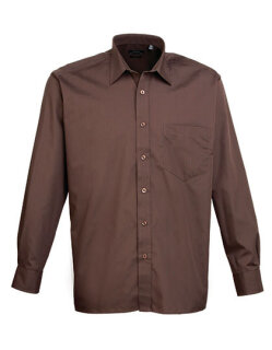 Men&acute;s Poplin Long Sleeve Shirt, Premier Workwear PR200 // PW200