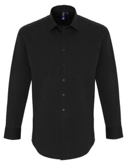 Men&acute;s Stretch Fit Poplin Long Sleeve Cotton Shirt, Premier Workwear PR244 // PW244