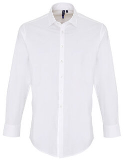 Men&acute;s Stretch Fit Poplin Long Sleeve Cotton Shirt, Premier Workwear PR244 // PW244