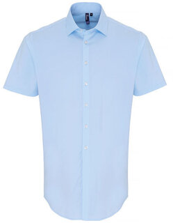 Men&acute;s Stretch Fit Poplin Short Sleeve Cotton Shirt, Premier Workwear PR246 // PW246
