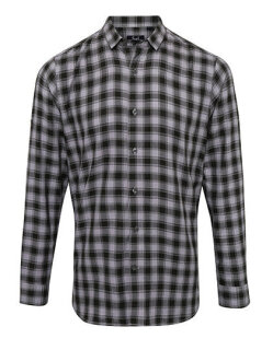 Men&acute;s Mulligan Check Cotton Long Sleeve Shirt, Premier Workwear PR250 // PW250