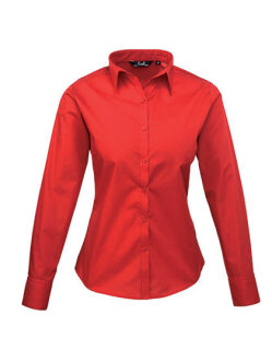 Women&acute;s Poplin Long Sleeve Blouse, Premier Workwear PR300 // PW300