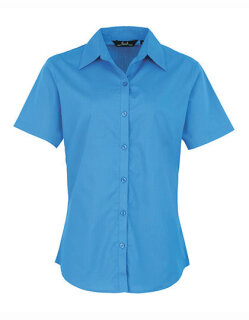 Women&acute;s Poplin Short Sleeve Blouse, Premier Workwear PR302 // PW302