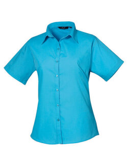 Women&acute;s Poplin Short Sleeve Blouse, Premier Workwear PR302 // PW302