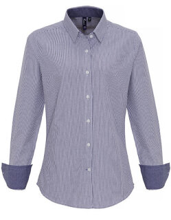 Women&acute;s Cotton Rich Oxford Stripes Shirt, Premier Workwear PR338 // PW338