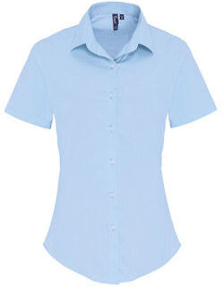 Women&acute;s Stretch Fit Poplin Short Sleeve Cotton Shirt, Premier Workwear PR346 // PW346