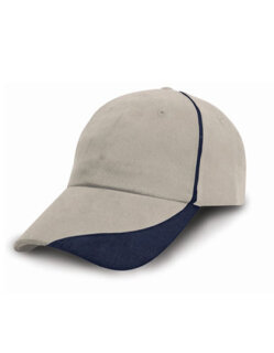 Heavy Brushed Cotton Cap With Scallop Peak And Contrast Trim, Result Headwear RC051X // RH51