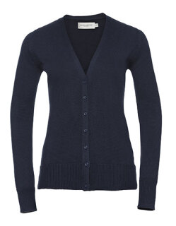 Ladies&acute;&nbsp;V-Neck Knitted Cardigan, Russell Collection R-715F-0 // Z715F