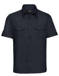 Men&acute;s Roll Short Sleeve Fitted Twill Shirt, Russell Collection R-919M-0 // Z919